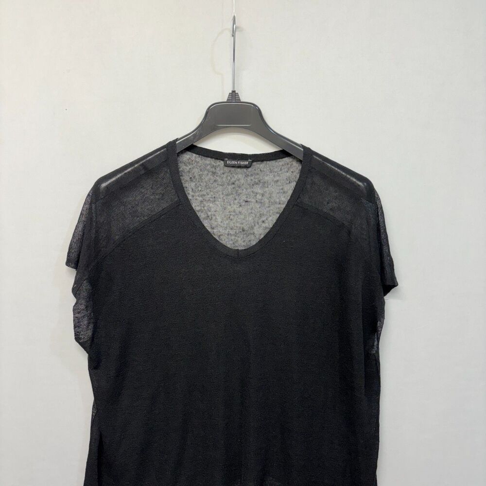 Eileen Fisher Women Knit Blouse Top Shirt Size 1X Black D030 -26 - Picture 8 of 13